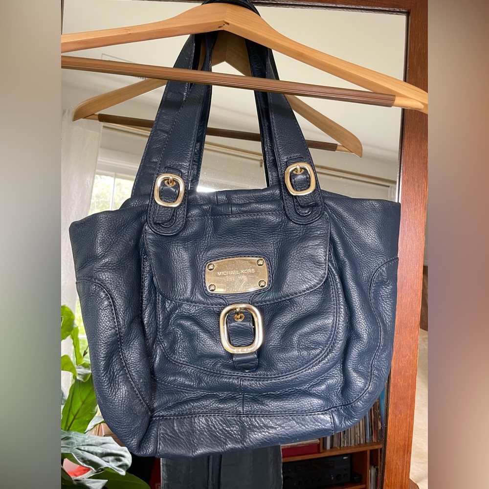 Royal blue Michael Kors leather purse